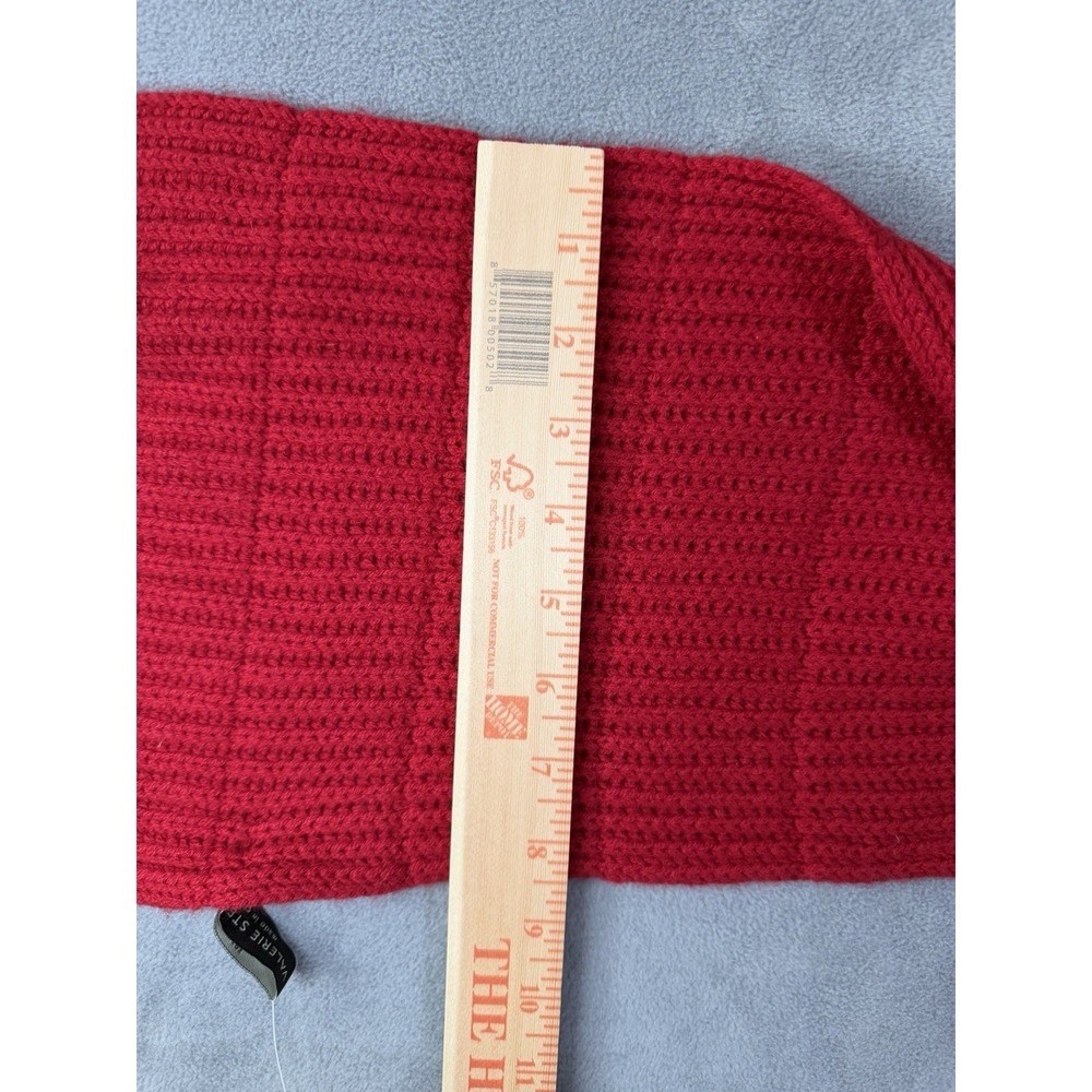 Valerie Stevens Women's 100% Cashmere Scarf Red Holidays Winter NWT - Picture 5 of 6
